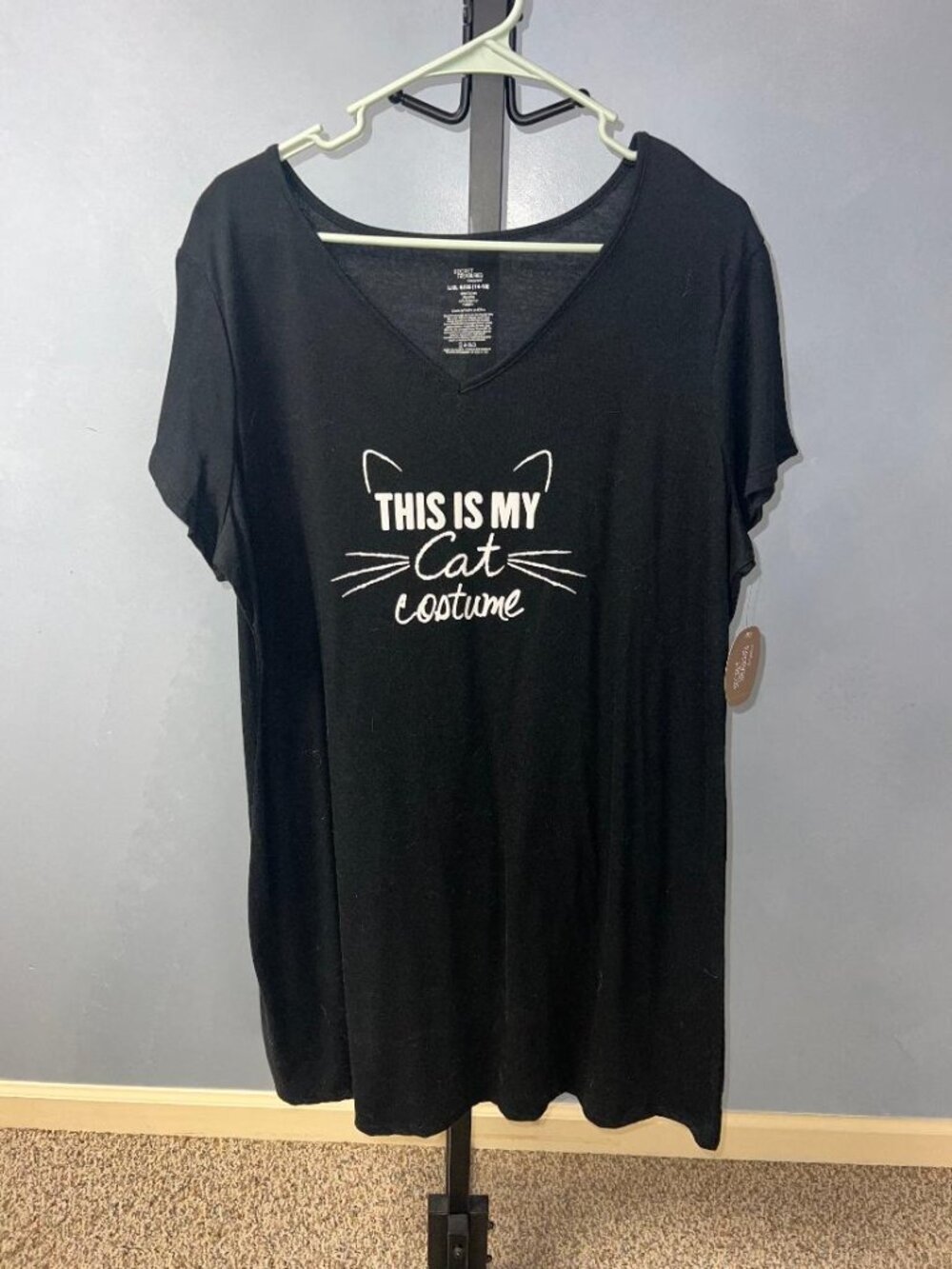 Women's Black "This is my Cat Costume" Nightgown